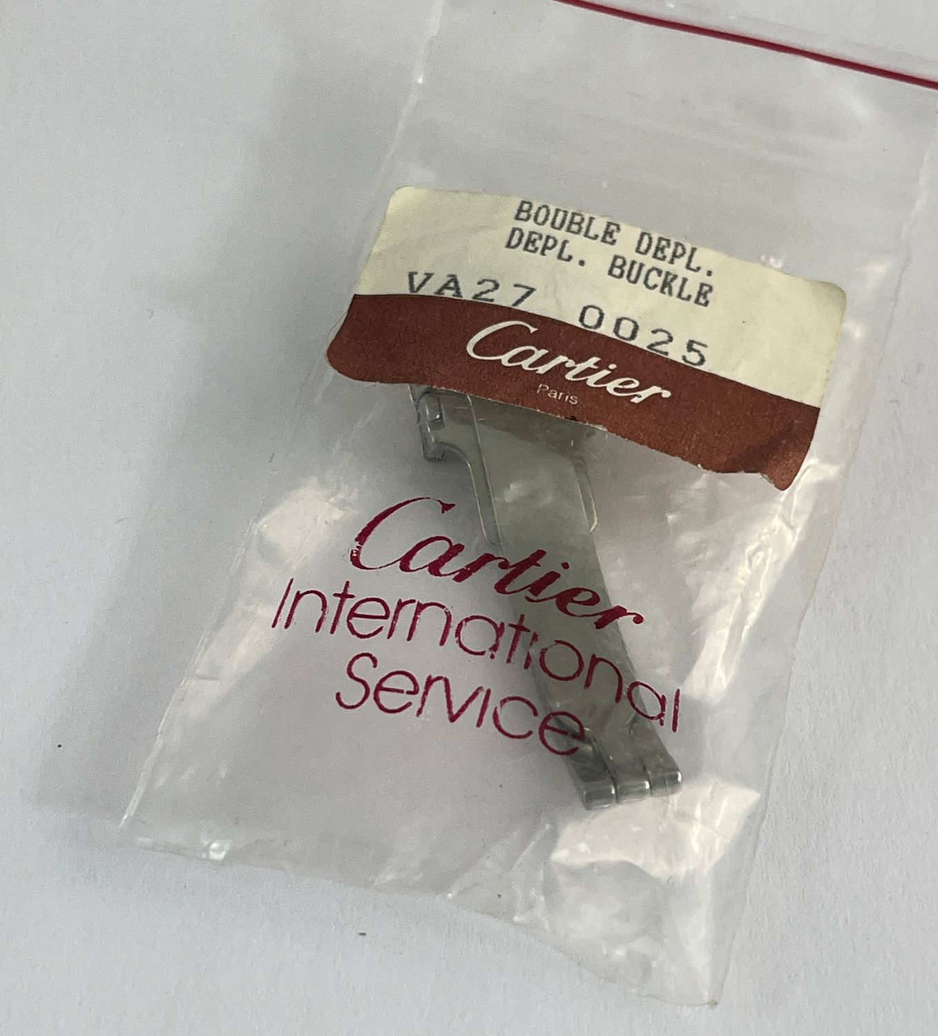 Cartier must Stahl Faltschliesse NOS, 10mm Lederband z.b. Santos/Panthere Cartier must Stahl Faltschliesse NOS, 10mm Lederband z.b. Santos/Panthere