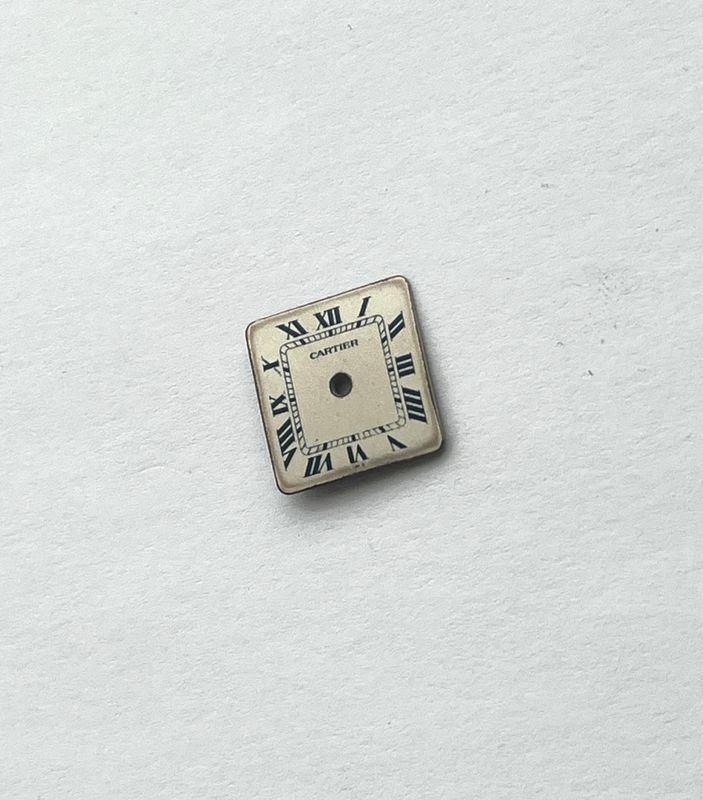 Cartier Zifferblatt Santos Galbee  PM/SM, Cal. 57, Creme mit blauer Schrift 14mm