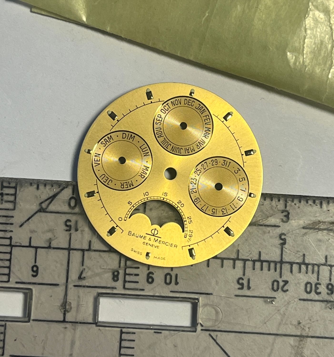 Baume & Merecier Zifferblatt Gold, Chrono Mondphase 26mm ref. 6131 Riviera