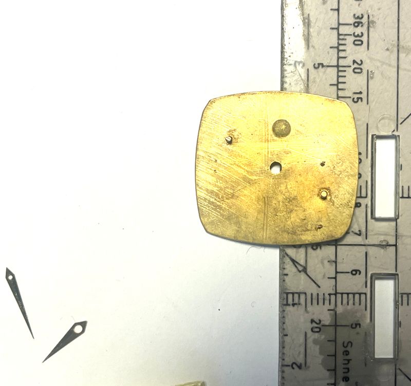 Baume & Merecier Zifferblatt, Gold, gebürstet Ref. 27060, 25x27mm. 2 Zeiger