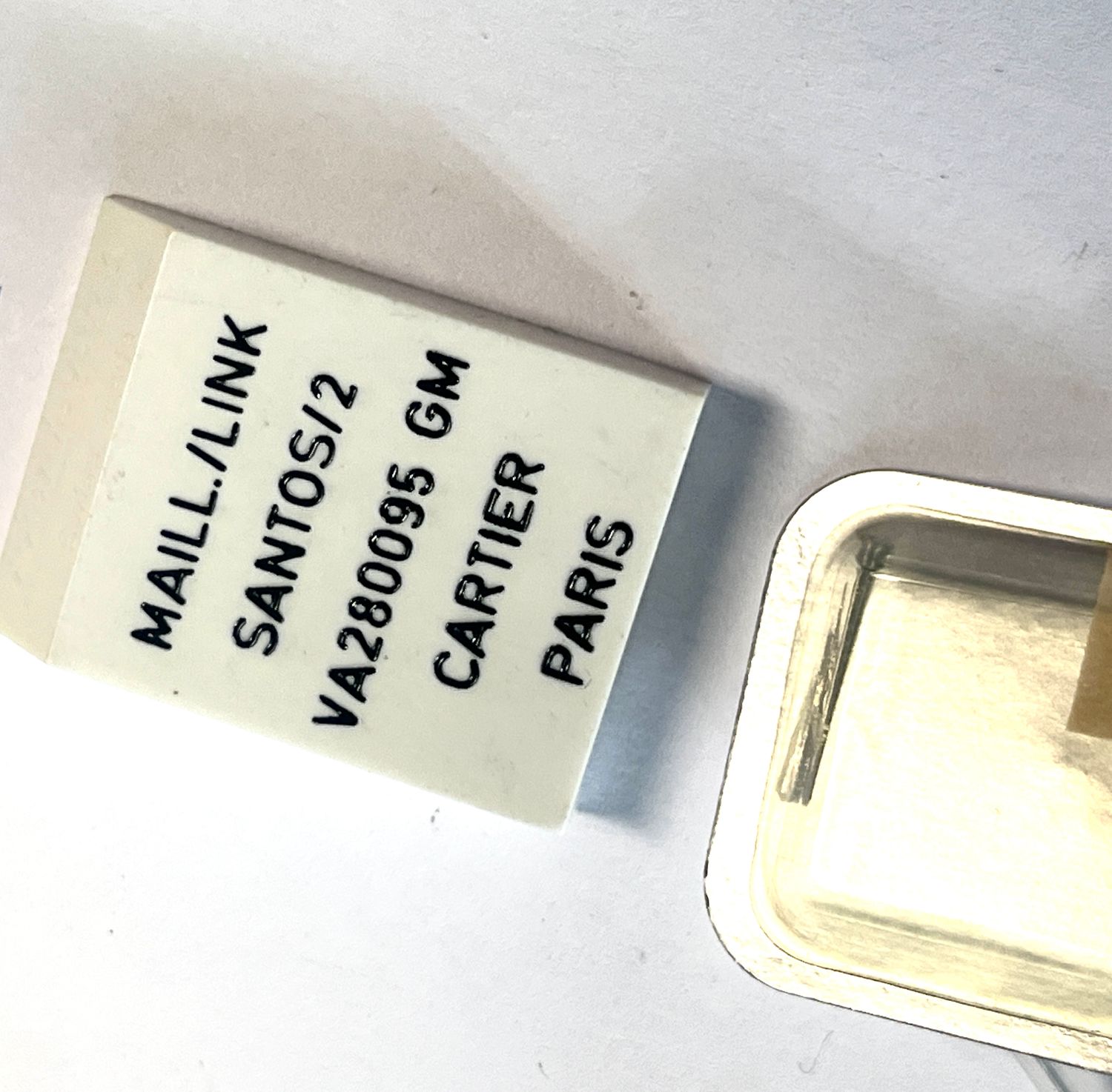 Cartier Ersatzglied Stahl Stahl Santos Carree 13,5mm NOS Neue alte Lagerware