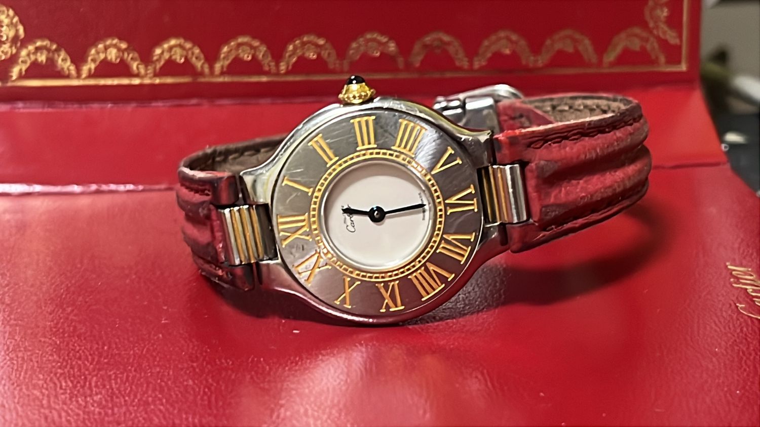 Cartier must21 PM/SM erste Version, Lederband und Falstschliesse DAU