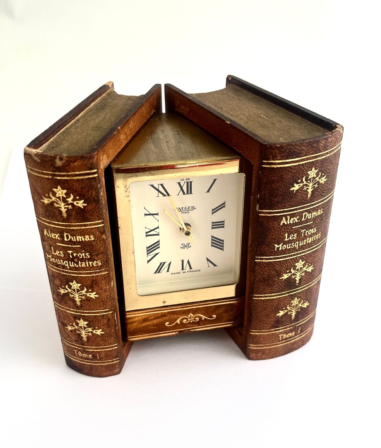 JAEGER Paris hidden Clock versteckte Uhr im Holzbuch LIC ATO JAEGER Paris hidden Clock versteckte Uhr im Holzbuch LIC ATO