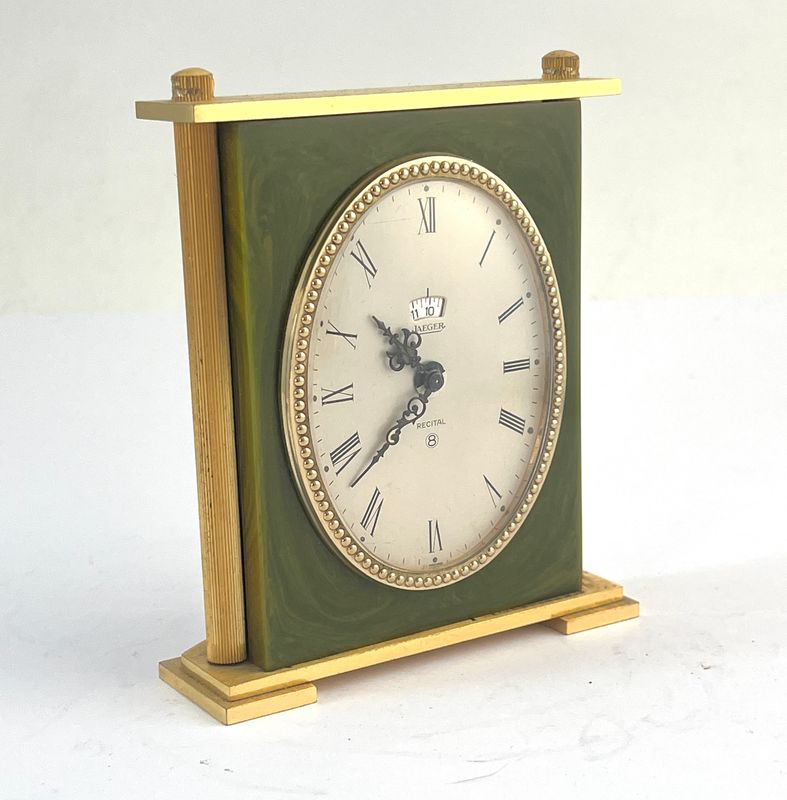 JAEGER Le Coultre Recital 8-Tage Uhr mit Läutwerk - Grün und Gold JAEGER Le Coultre Recital 8-Tage Uhr mit Läutwerk - Grün und Gold