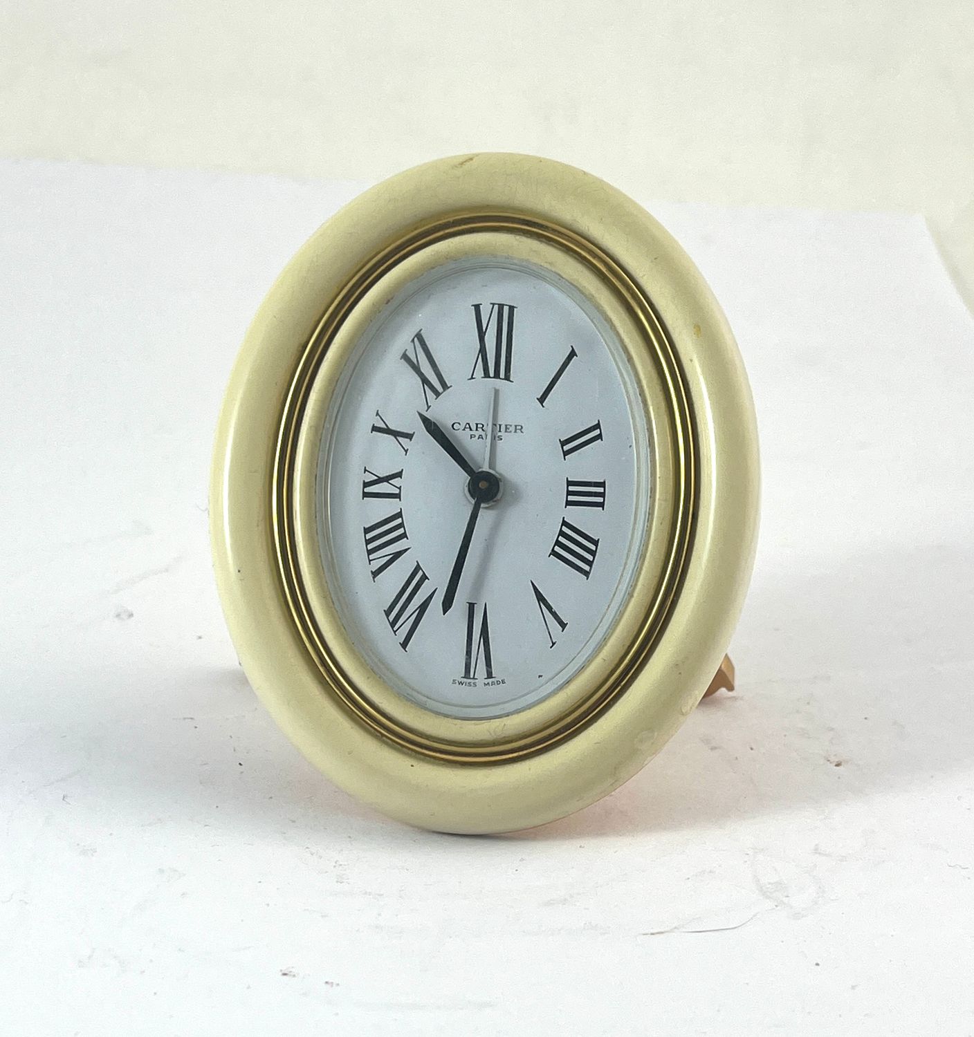 Cartier mecanical Baignoire Clock, Ivorie, Läutwerk, 8 Tage Werk Cartier mecanical Baignoire Clock, Ivorie, Läutwerk, 8 Tage Werk