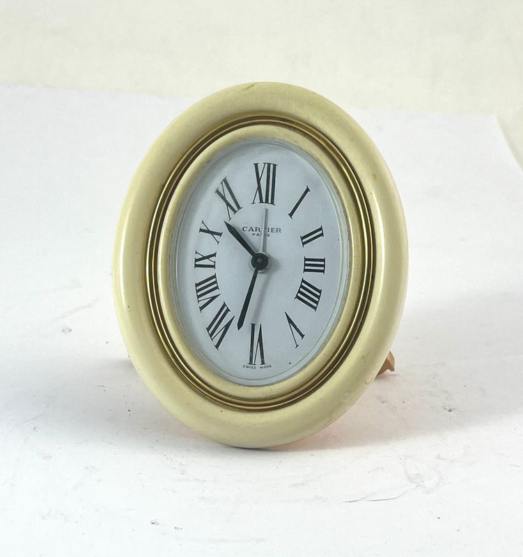 Cartier mecanical Baignoire Clock, Ivorie, Läutwerk, 8 Tage Werk Cartier mecanical Baignoire Clock, Ivorie, Läutwerk, 8 Tage Werk