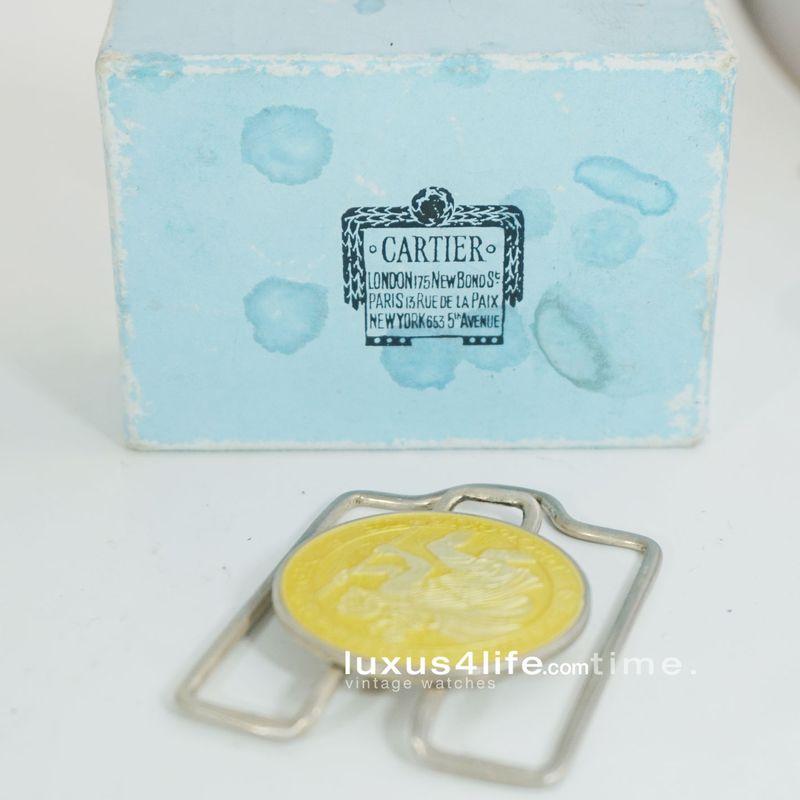 Cartier Geldklammer in Sterling / Emaille - St. Christopherus Cartier Geldklammer in Sterling / Emaille - St. Christopherus