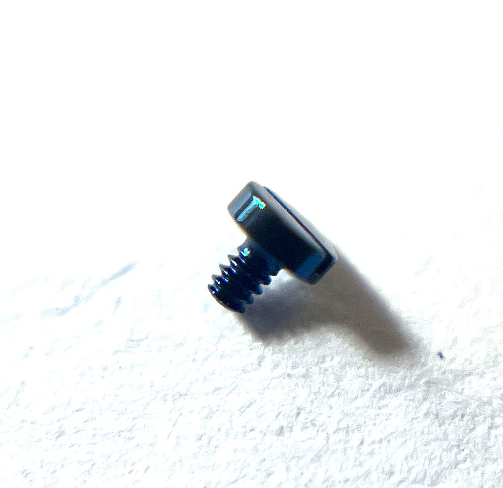 NOS Jaeger LeCoultre Schraube, Blau, 1,5x1,62mm, QHN00017