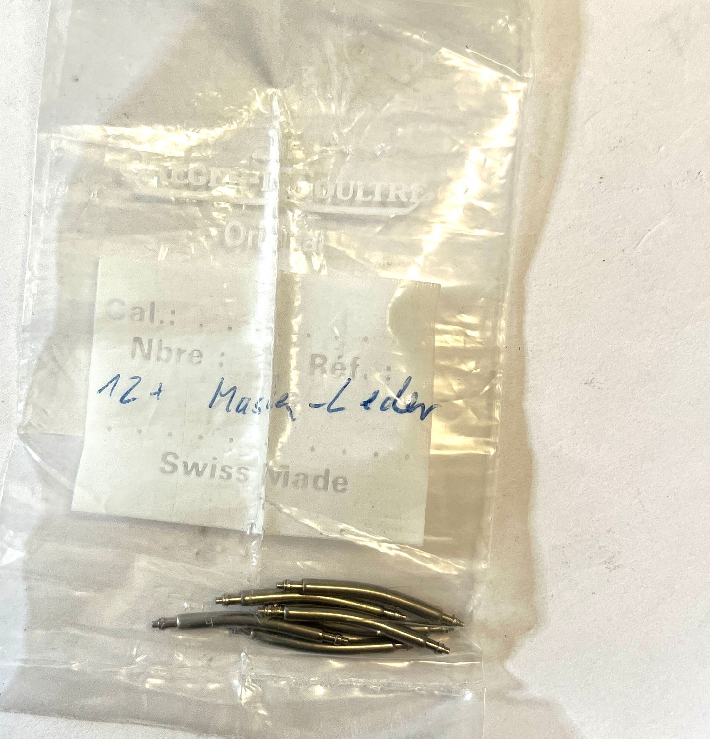 NOS Jaeger LeCoultre Federsteg, Stahl, 15x1,3mm, 250.8.86 f. Verlängerungsglied