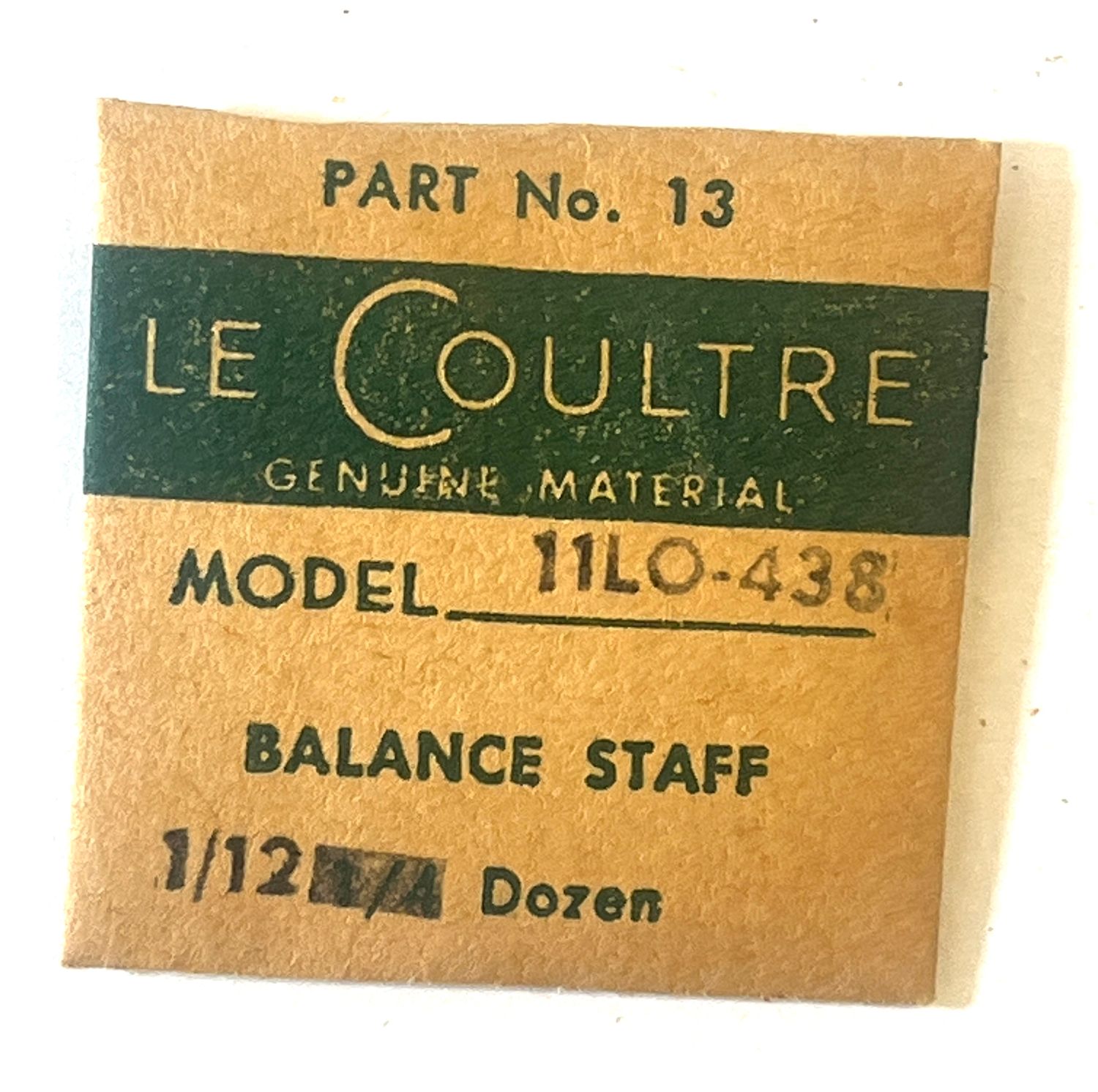 NOS Jaeger LeCoultre Cal.11LO  438 Part 13 Balance Staff NOS