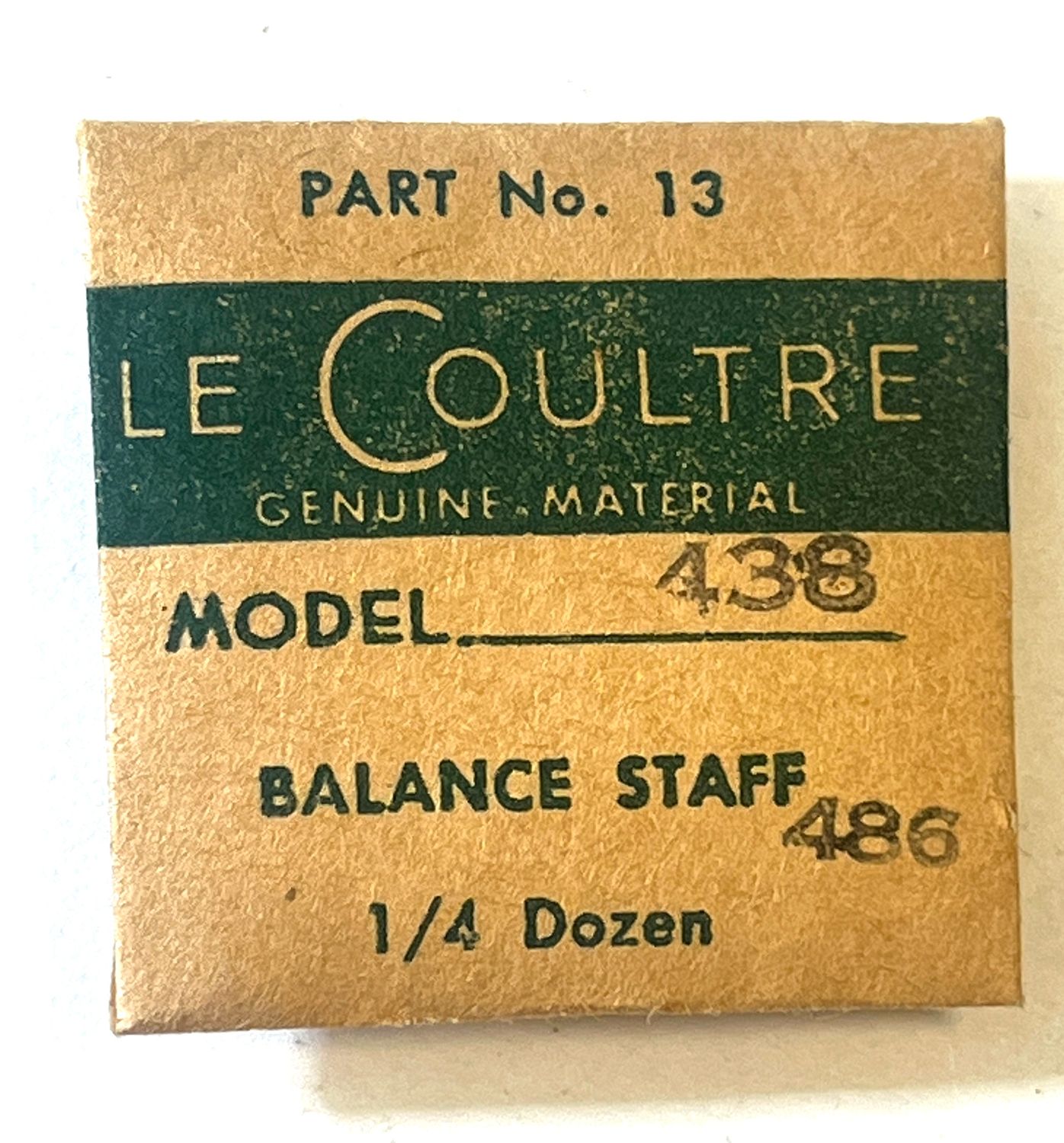 NOS Jaeger LeCoultre Cal. 438 486 Part 13 Balance Staff NOS