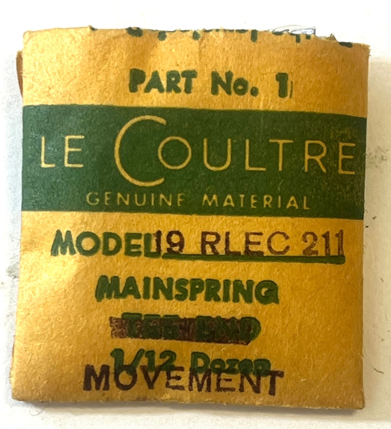 NOS Jaeger LeCoultre Cal.211 9RLEC Part 770 Movement NOS