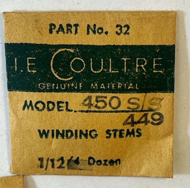 NOS Jaeger LeCoultre Cal.449 450  Part 32 S/S Winding Stem NOS