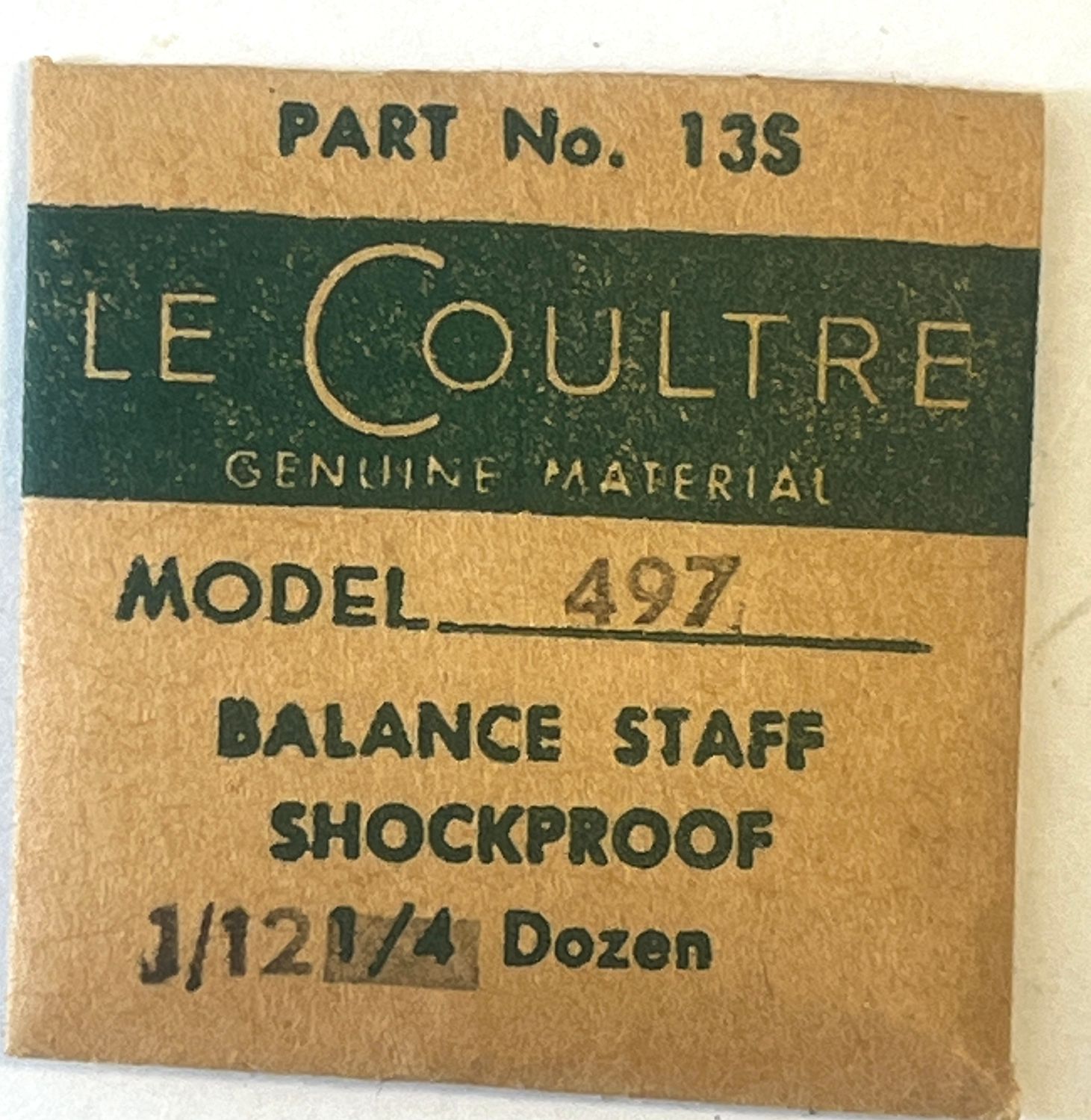 NOS Jaeger LeCoultre Cal.497 Part 135 BalanceStaff Shockproof  NOS