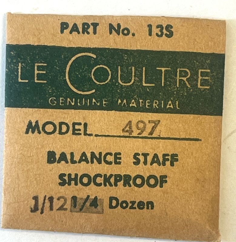 NOS Jaeger LeCoultre Cal.497 Part 135 BalanceStaff Shockproof  NOS