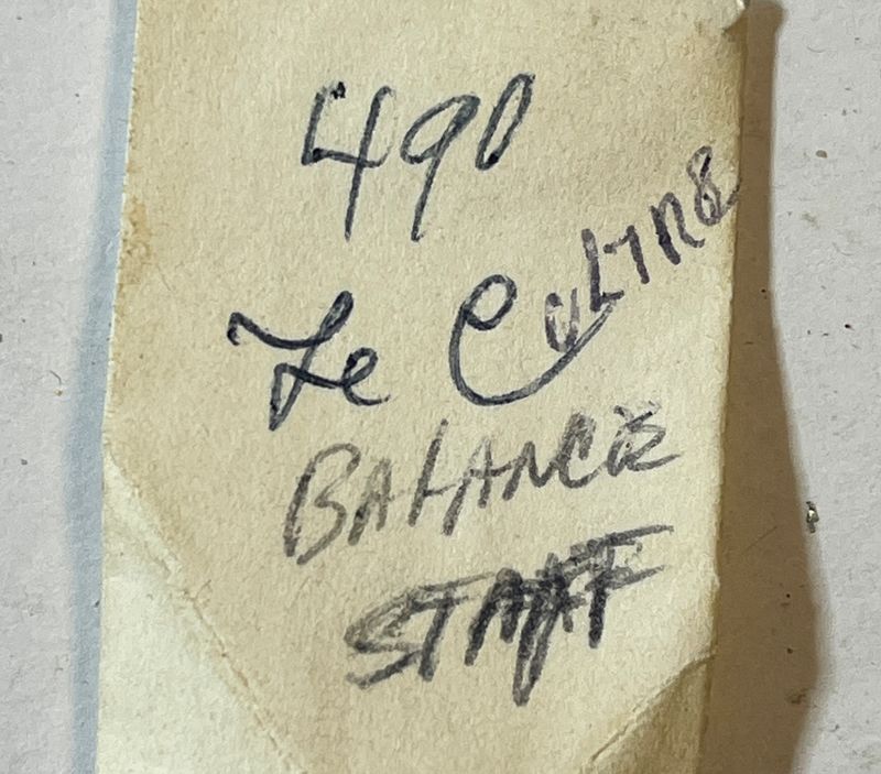 NOS Jaeger LeCoultre Cal.490  Part 13 Balance Staff NOS