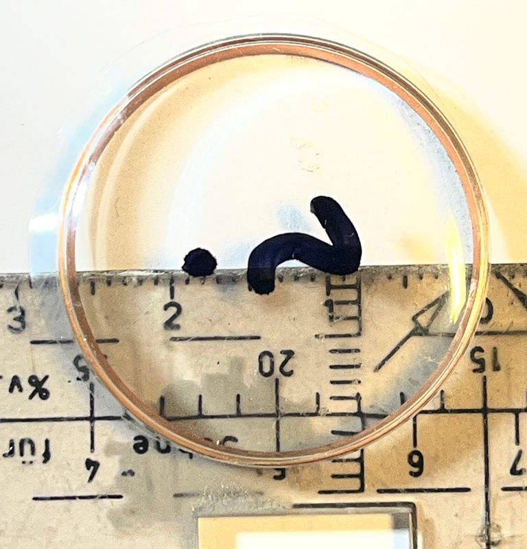 Original ORIS Plexi Armed ca 27mm vermutlich REF. 5003 Rotgold Inlay