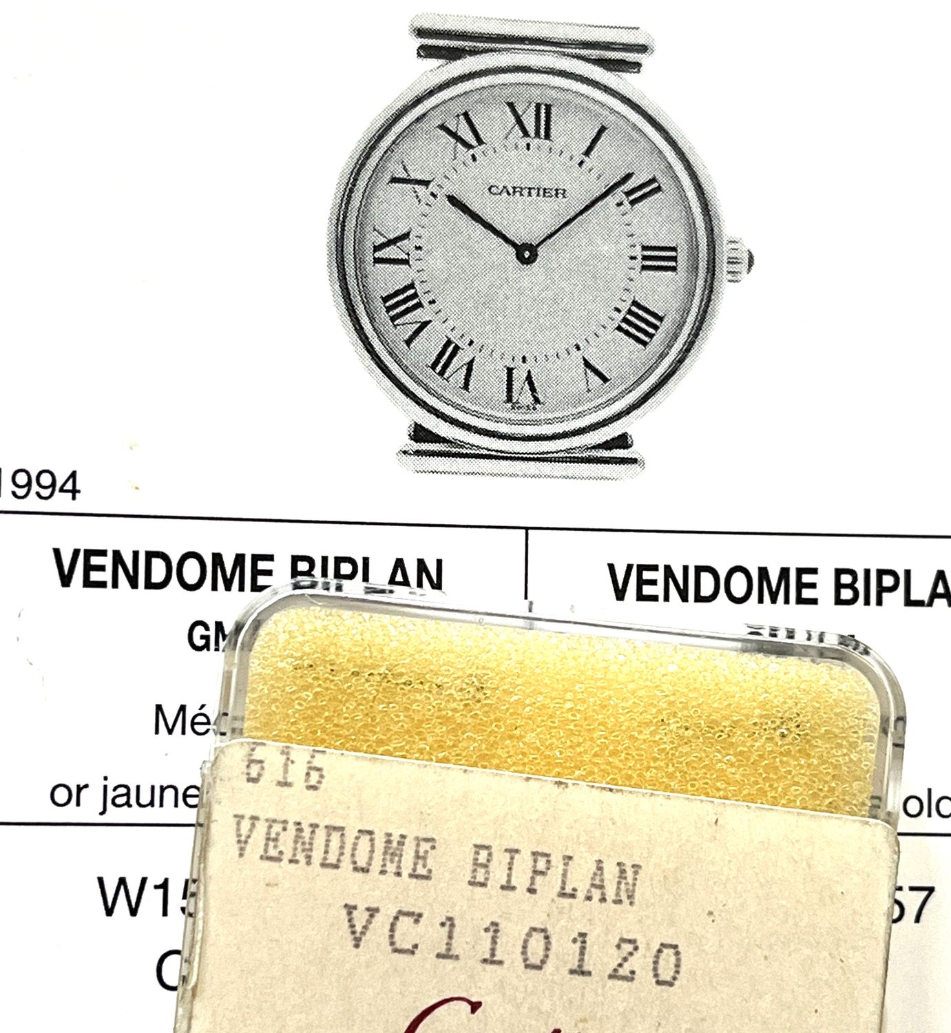 Cartier Zeigersatz Blau Vendome Biplan Cal. 9P2 EP