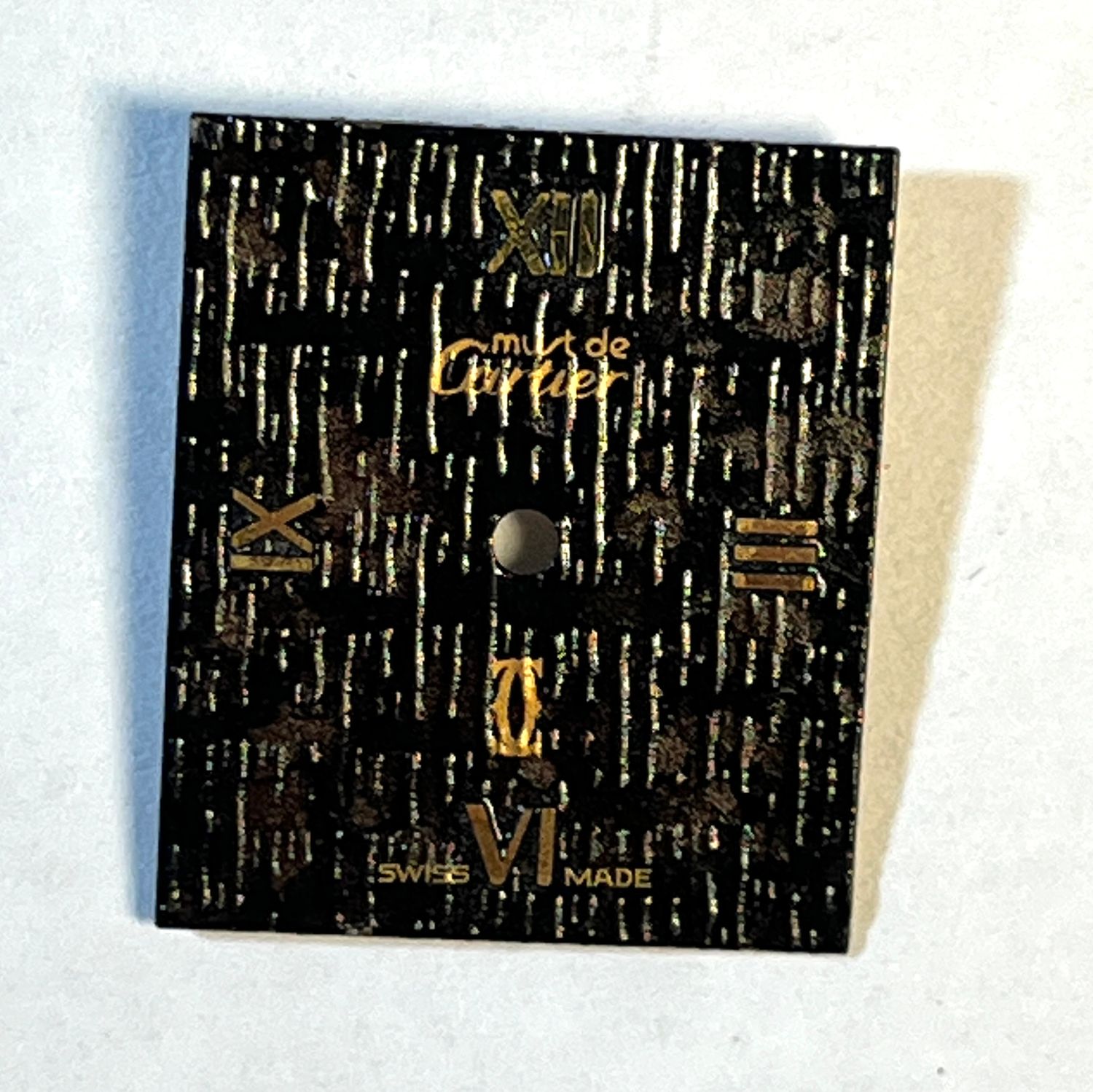 Cartier Zifferblatt Tank GM/LM MEC. mit "Holzstrukur" auflackiert