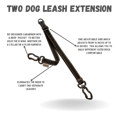 3/4&quot; - Two Dog Leash Extension