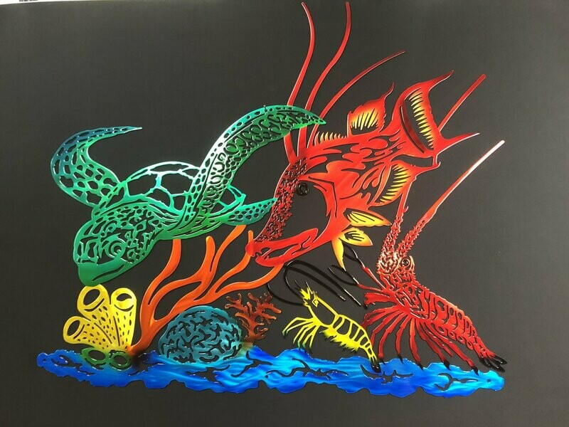 Turtle Hog Fish Lobster Corral Reef