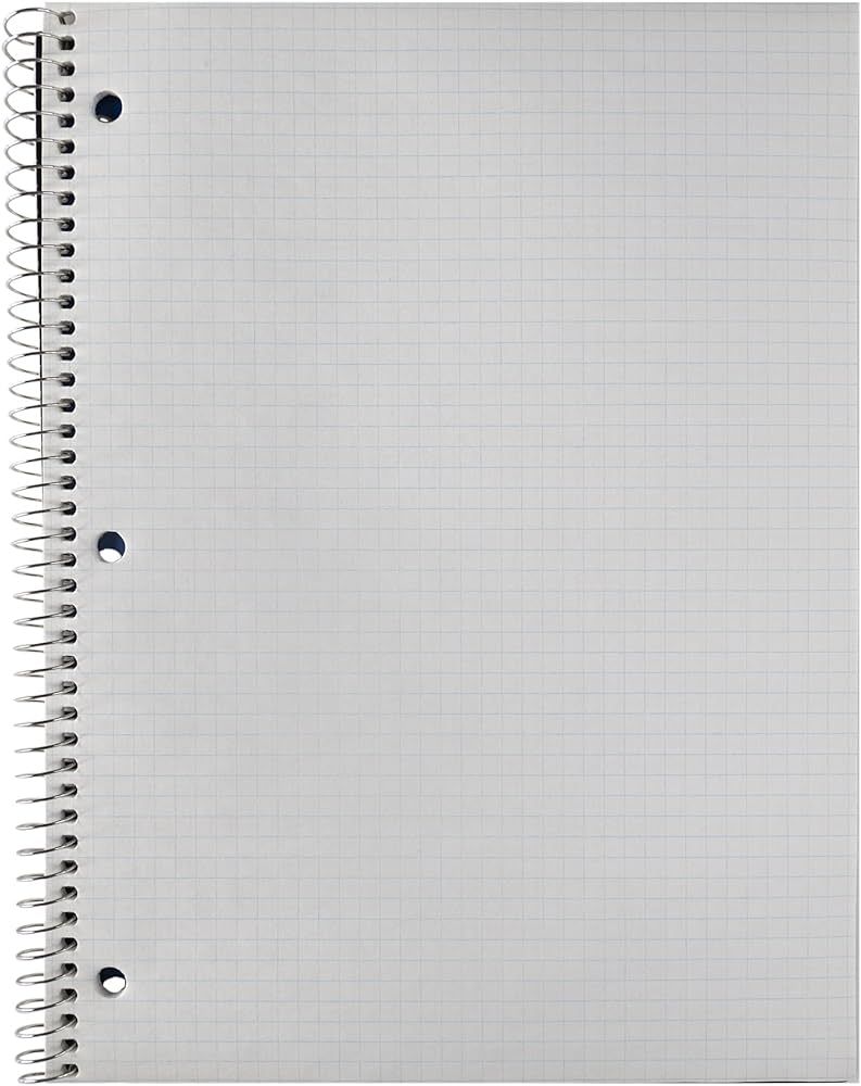 Graph Paper Spiral Notebook preorder