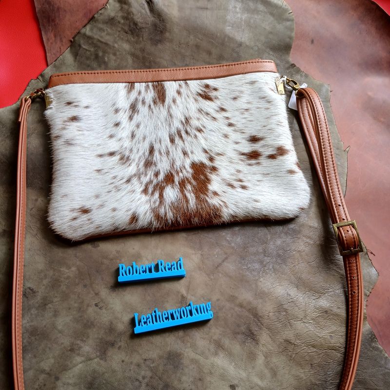 Large Crossbody Bag, Cowhide (Tan)