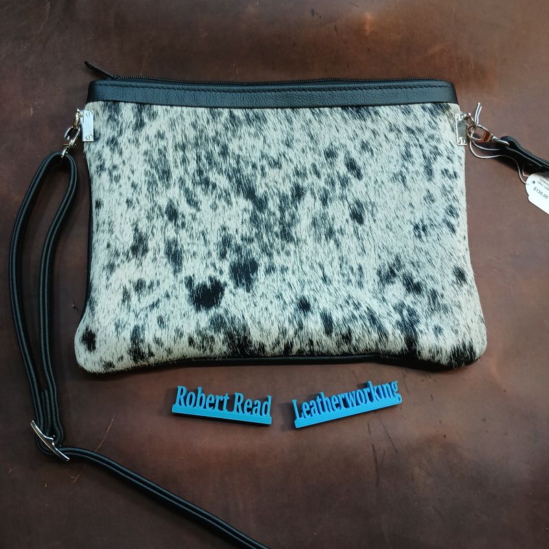 Large Crossbody Bag, Cowhide (Black)
