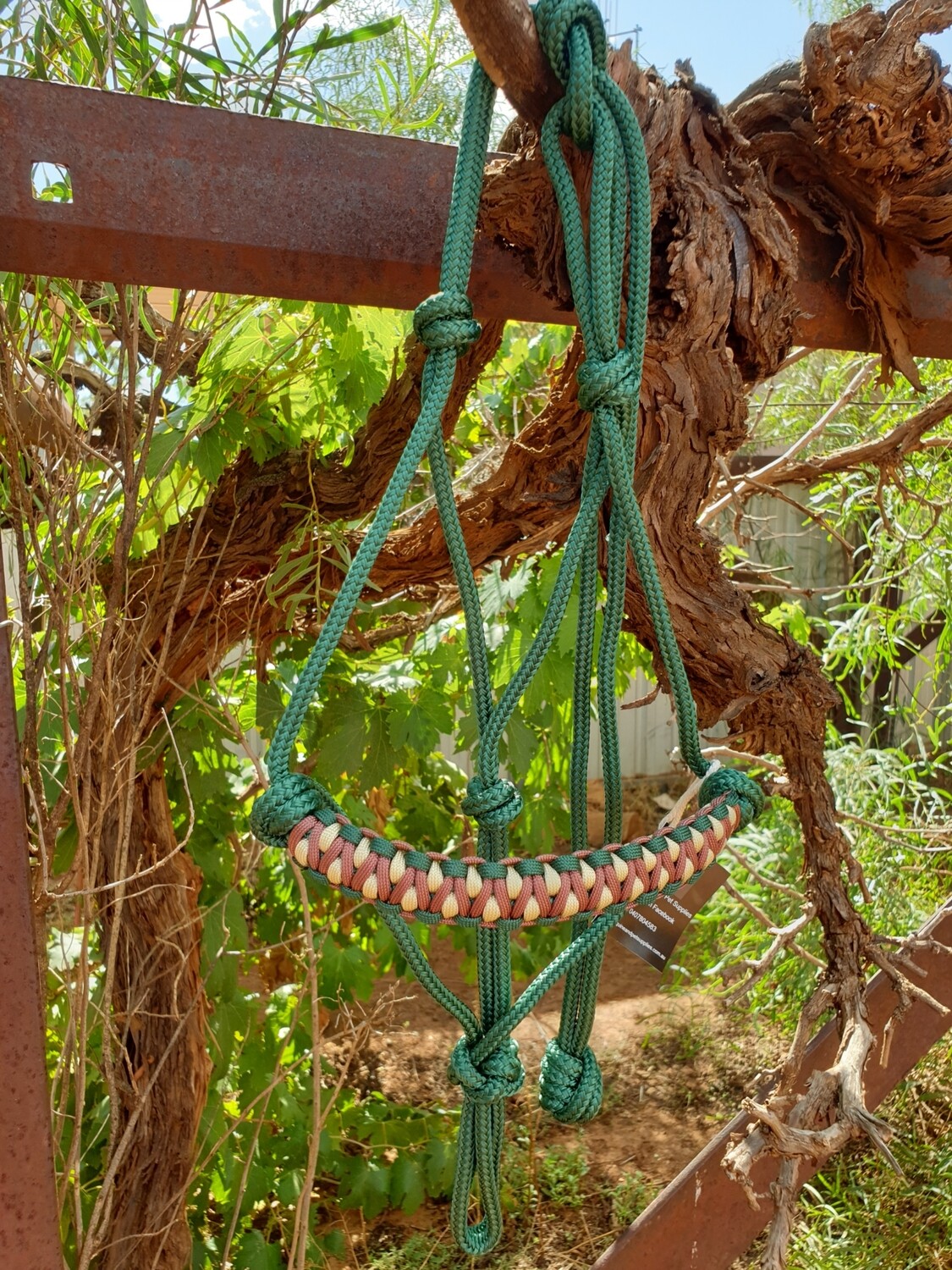 Hunter green, brown and biege Drakon Halter