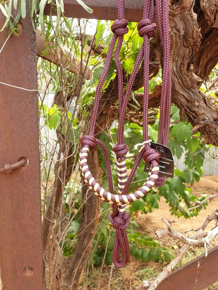 Aztec Burgundy/Beige Rope Halter