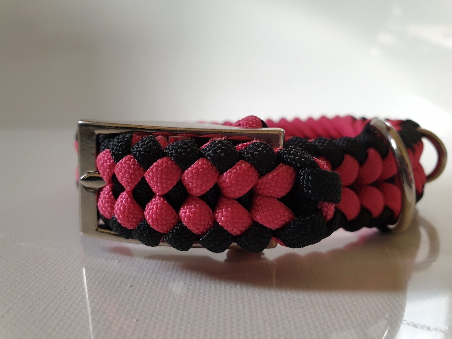 Sanctified Small Pink/Black Dog Collar