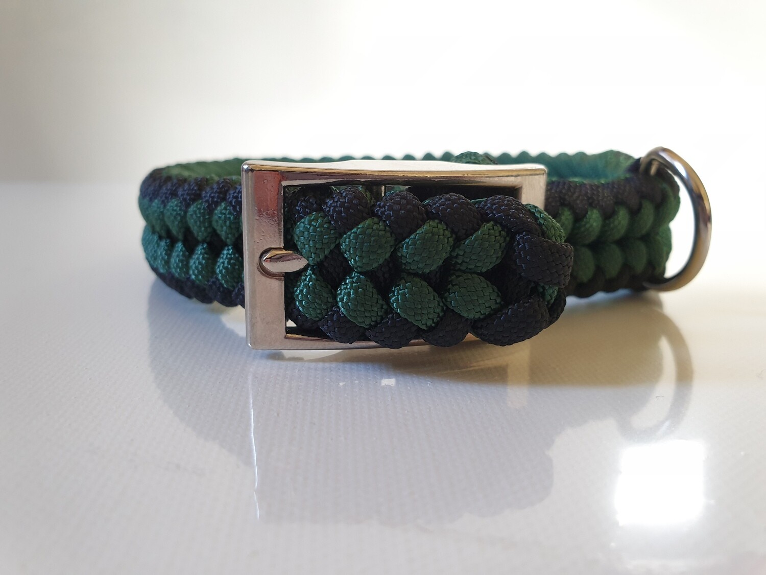 Sanctified Small Hunter Green/Black Dog Collar