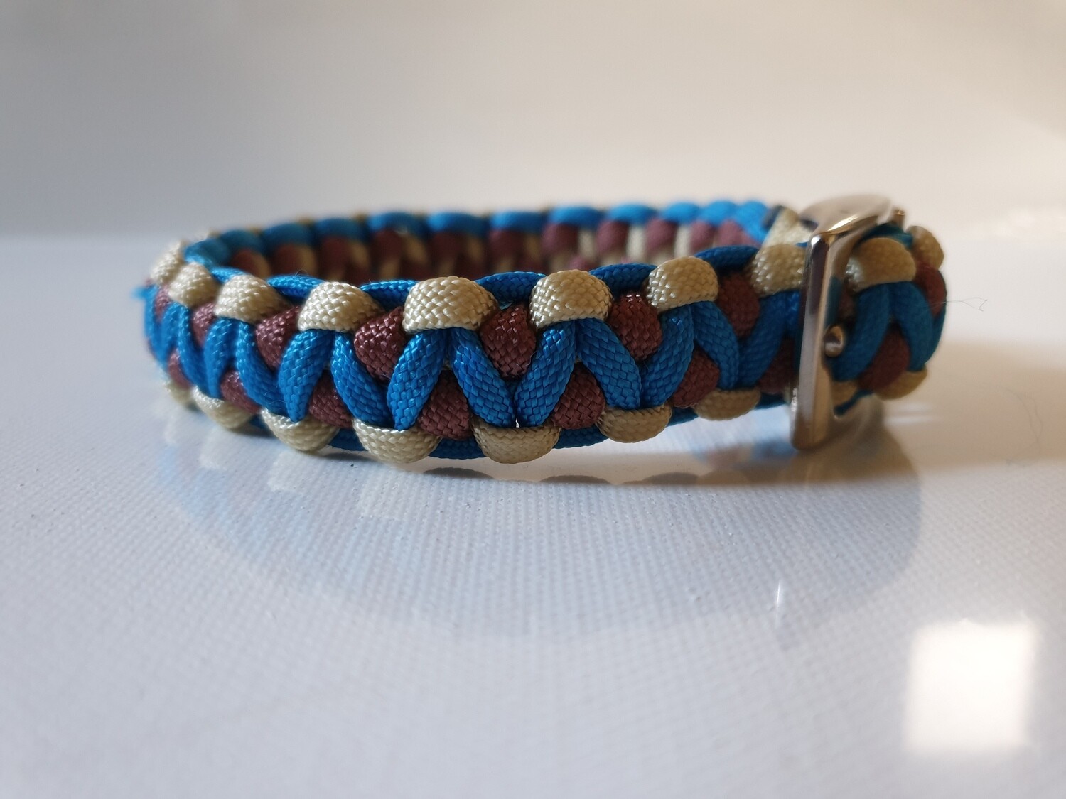 Drakon Small Blue/Brown/Beige Dog Collar