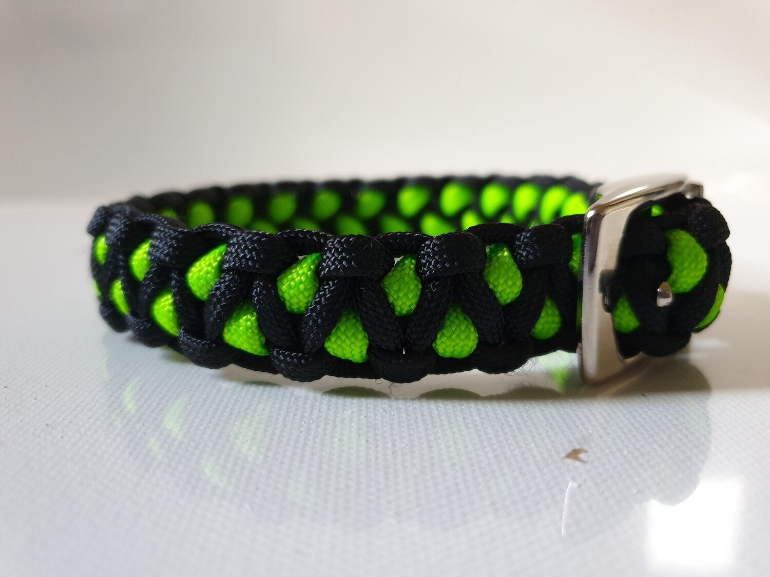 Drakon Small Lime Green/Black Dog Collar