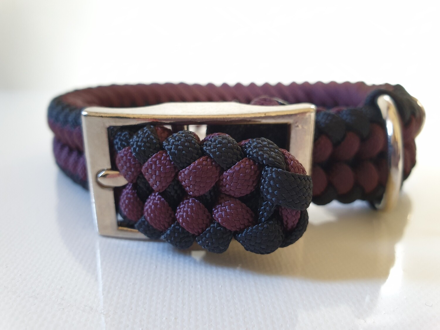 Sanctified Small Burgundy/Black Dog Collar
