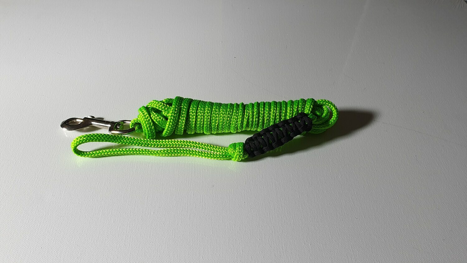 4m Lime Green/Black Rope Dog Lead
