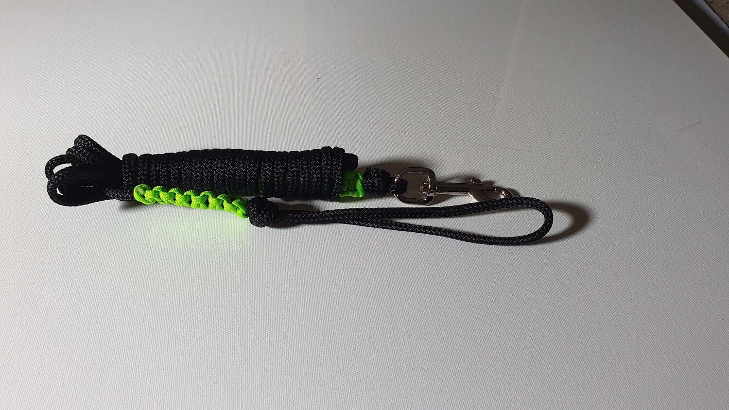 4m Black/Lime Green Rope Dog Lead