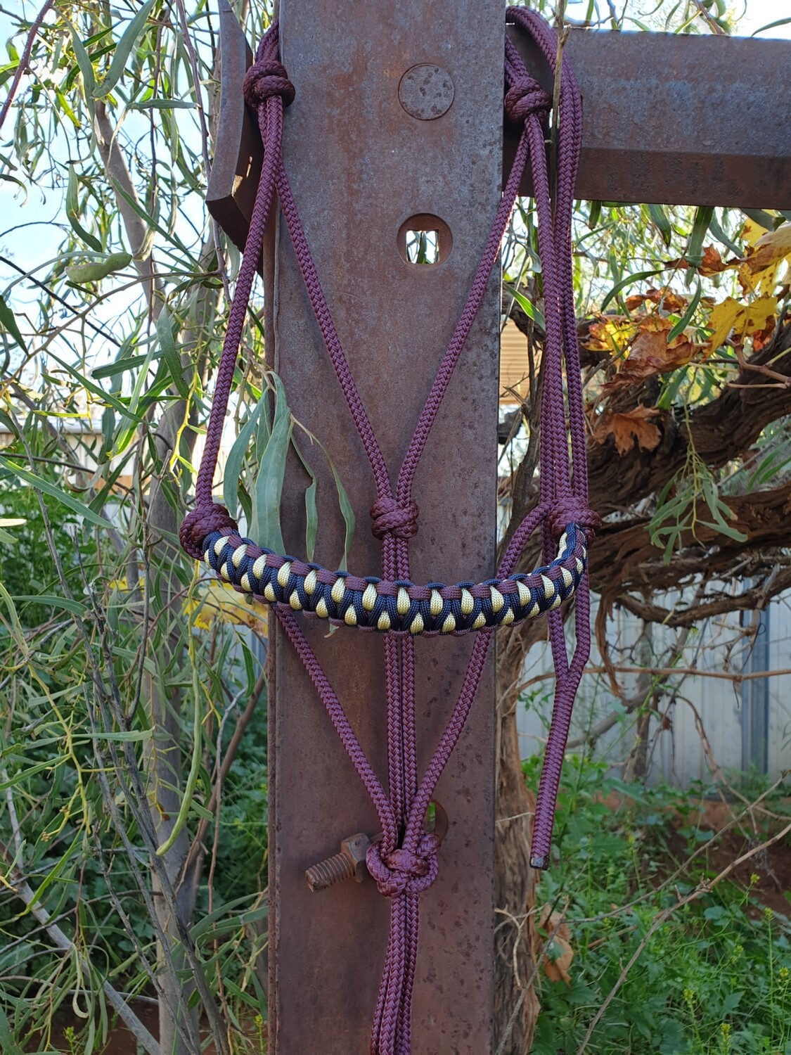 Drakon Burgundy/Navy/Beige Rope Halter