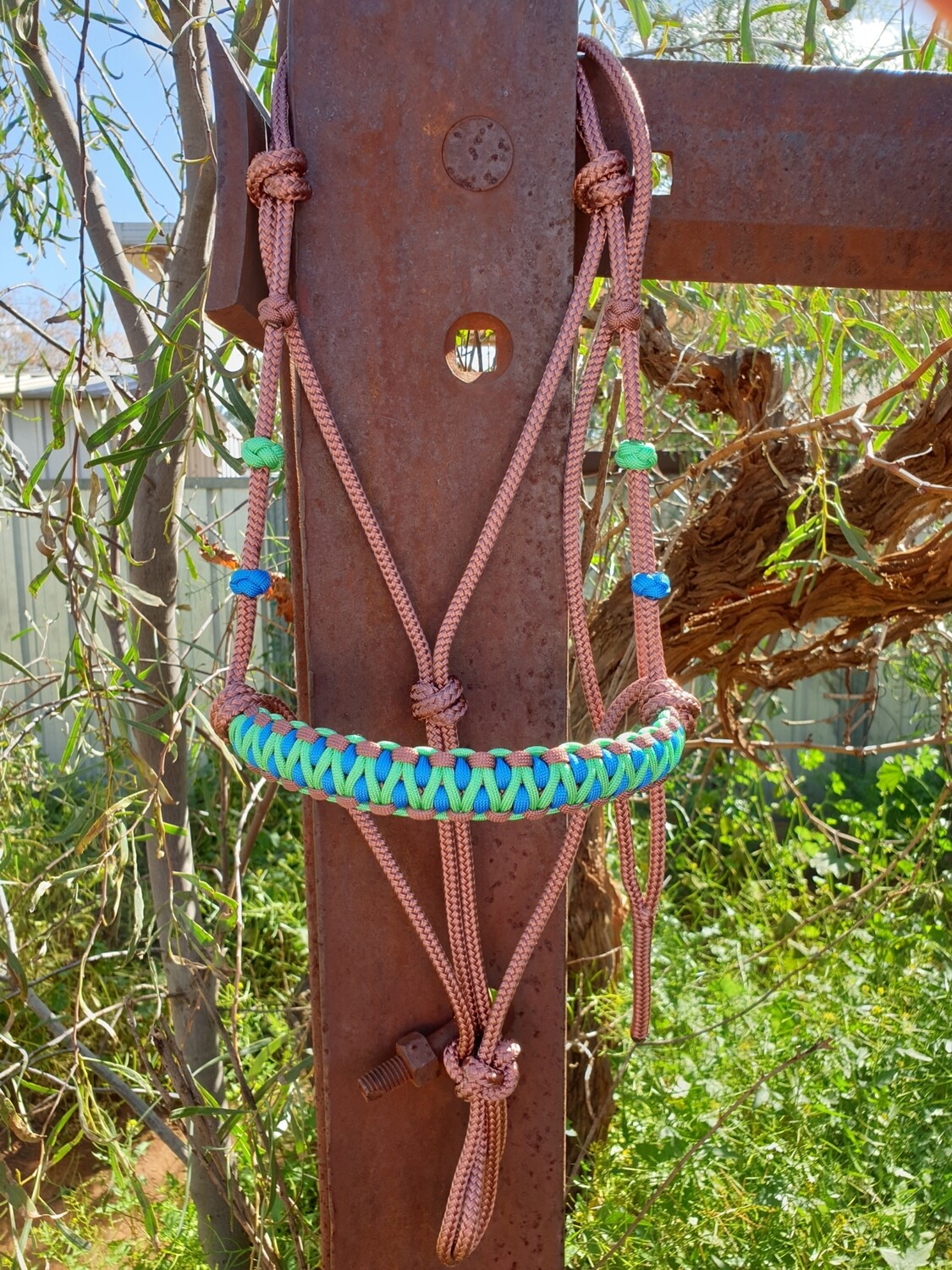 Drakon Brown/Mint/Blue Rope Halter