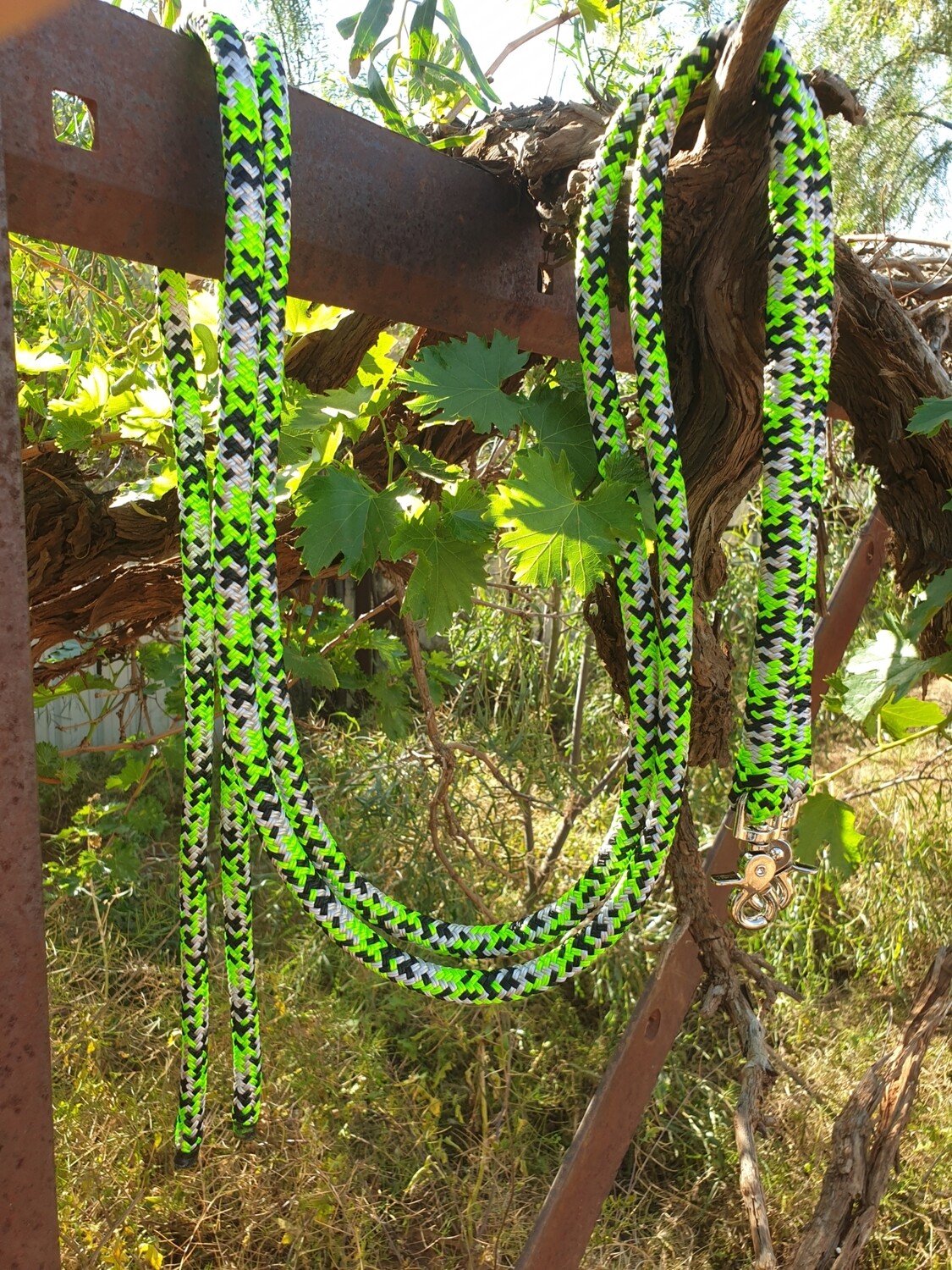 Lime/Silver/Black Rope Reins