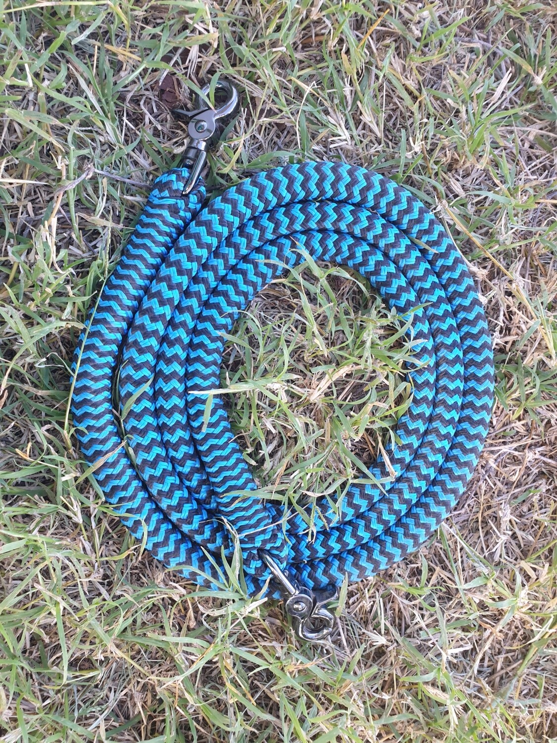 Blue/Black ZigZag- 6ft Joined Reins Blue/Black ZigZag- 6ft Joined Reins