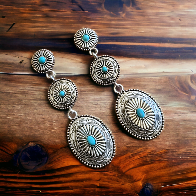 Rodeo Queen Concho Earrings