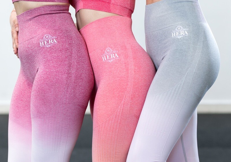 ARETE Seamless Leggings Gradient Color Grey & Rose ARETE Seamless Leggings Gradient Color Grey & Rose
