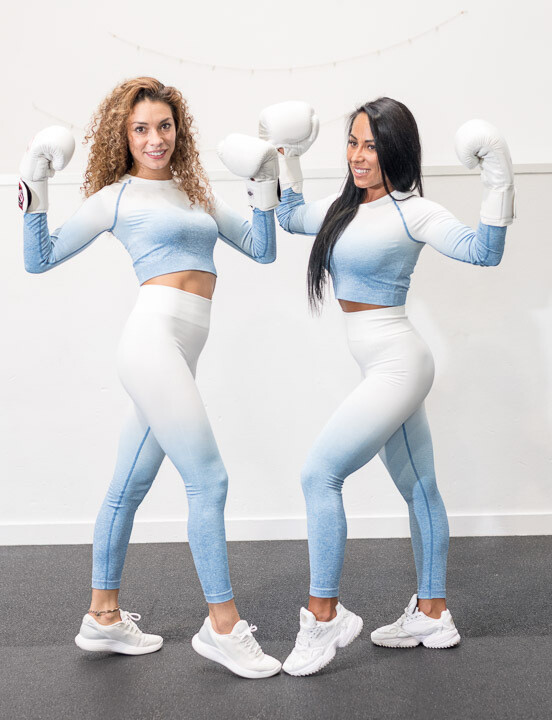 Ceres Gradient Leggings | White & Blue Ceres Gradient Leggings | White & Blue