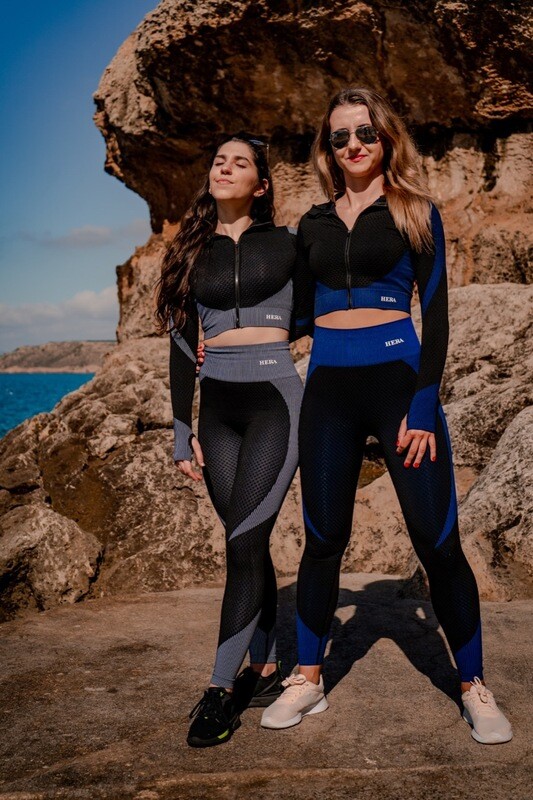 ALVINA Strategic Conturing Leggings | Black & Blue ALVINA Strategic Conturing Leggings | Black & Blue