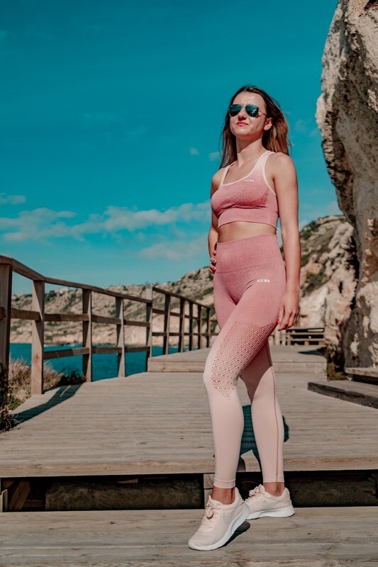 ALA push up leggings | Light Rose & White ALA push up leggings | Light Rose & White