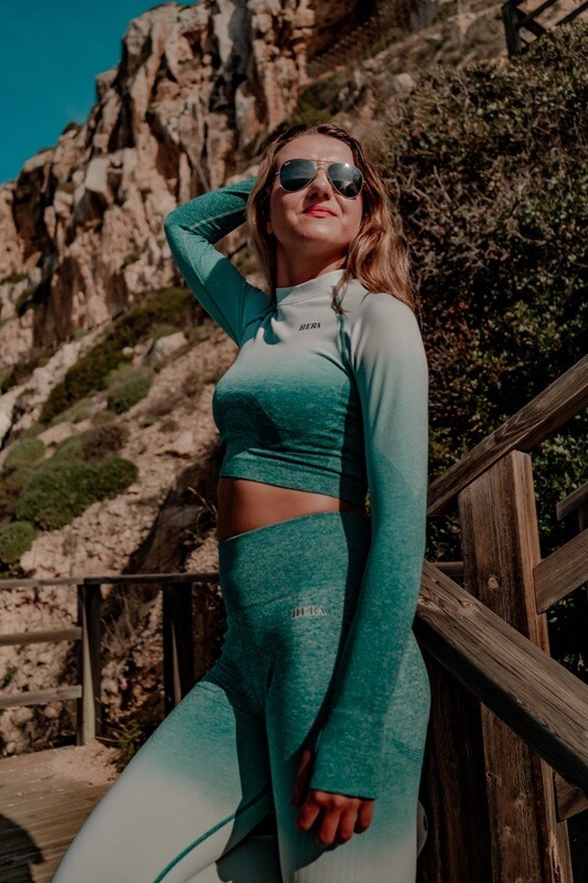 Ceres Crop Top | White & Green Ceres Crop Top | White & Green