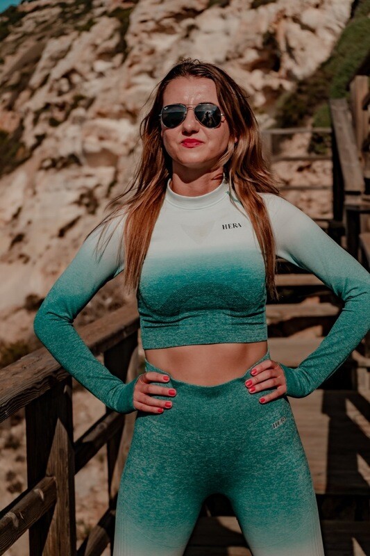 Ceres Crop Top | White & Green Ceres Crop Top | White & Green