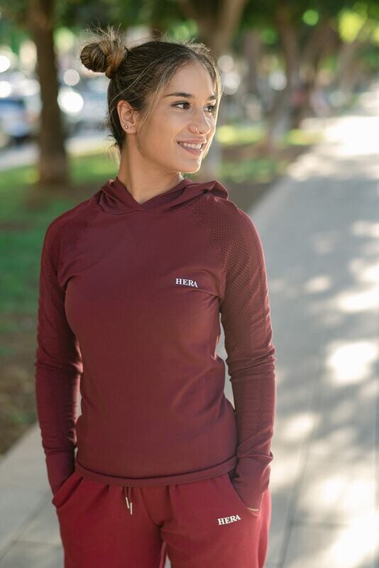 VASUS Hooded Runner Long Sleeve | Burgundy VASUS Hooded Runner Long Sleeve | Burgundy