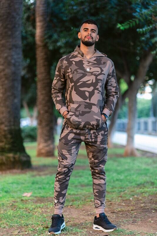DIONISO 2 units set Hoodie and joggers | Brown Camo DIONISO 2 units set Hoodie and joggers | Brown Camo